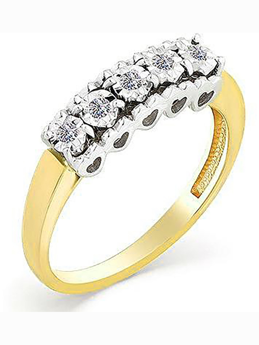 

Кольцо из жёлтого золота с 5 бриллиантами р. 18 Master Brilliant 1-107-168, 1-107-168