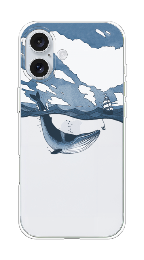 

Чехол на Apple iPhone 16 Plus "Большой кит", Синий, 16150-1