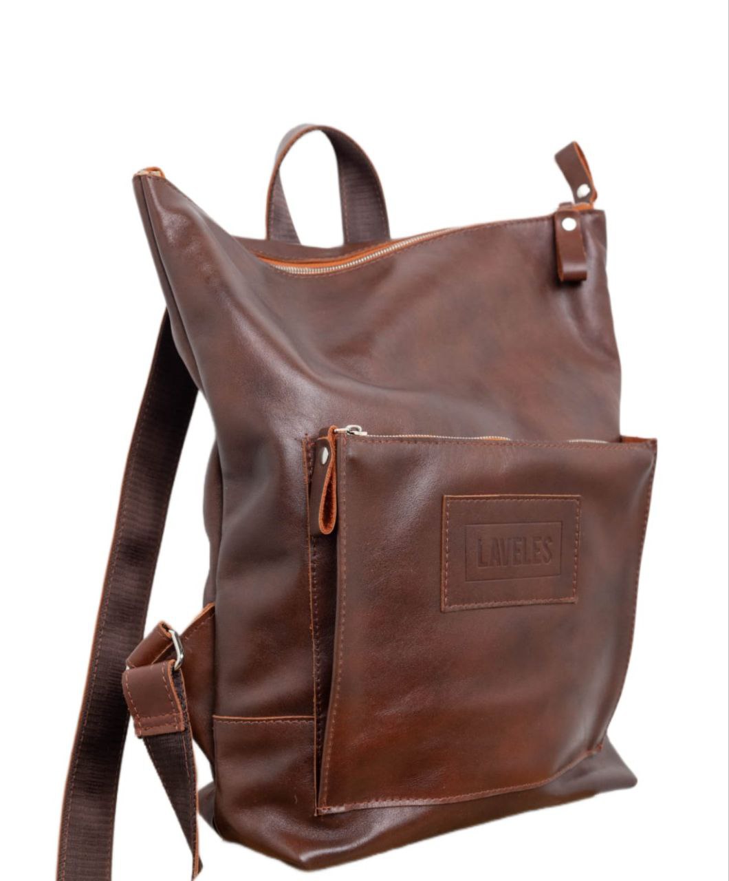 Сумка-рюкзак унисекс LAVELES 10002 коричневая, 40х29х11 см
