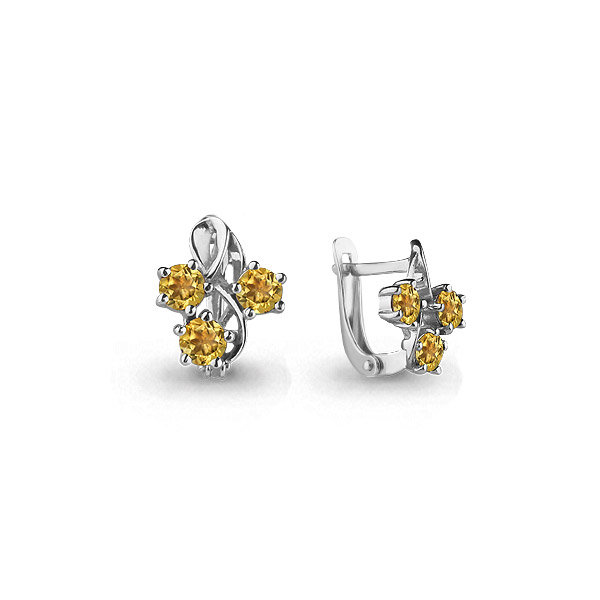 

Серьги из серебра с цитрином Aquamarine 4476806, 4476806_925_р