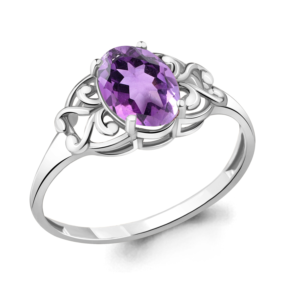 

Кольцо из серебра с аметистом р. Aquamarine 6576004, 6576004_925_р