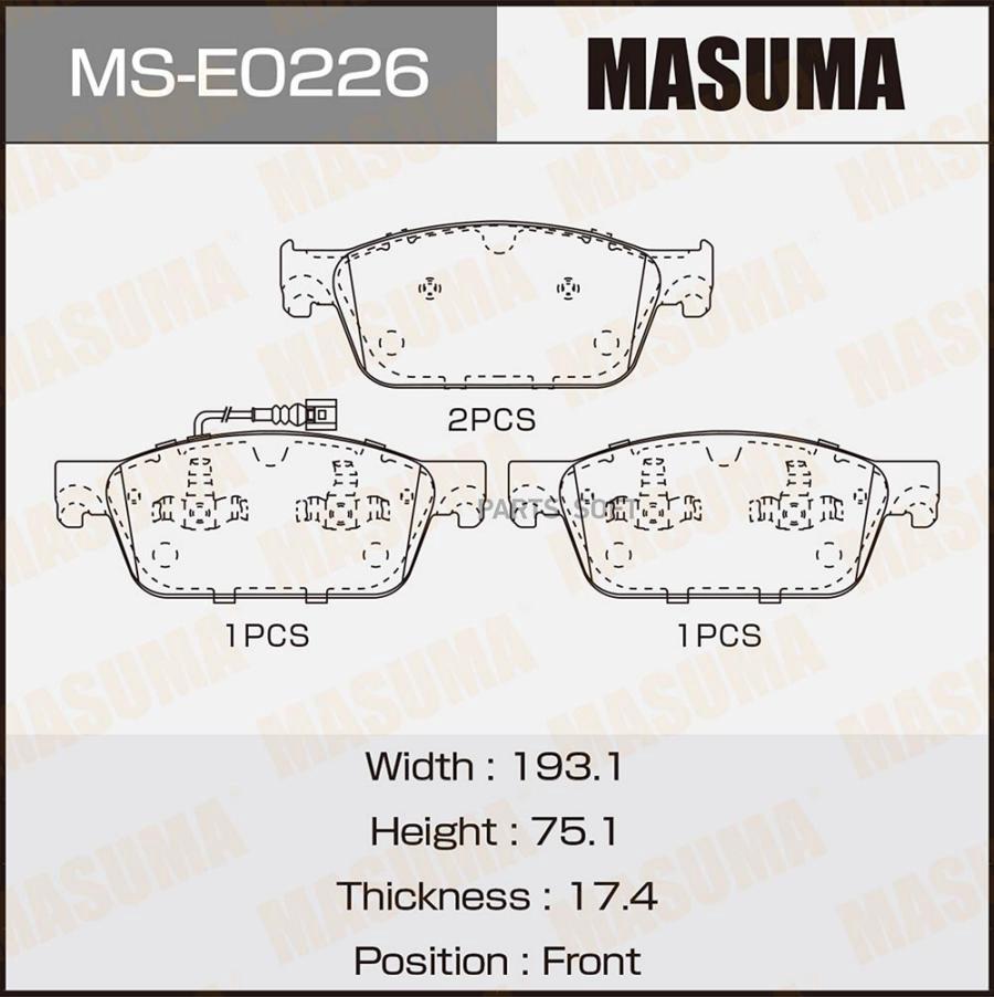 

Тормозные колодки MASUMA дисковые MSE0226