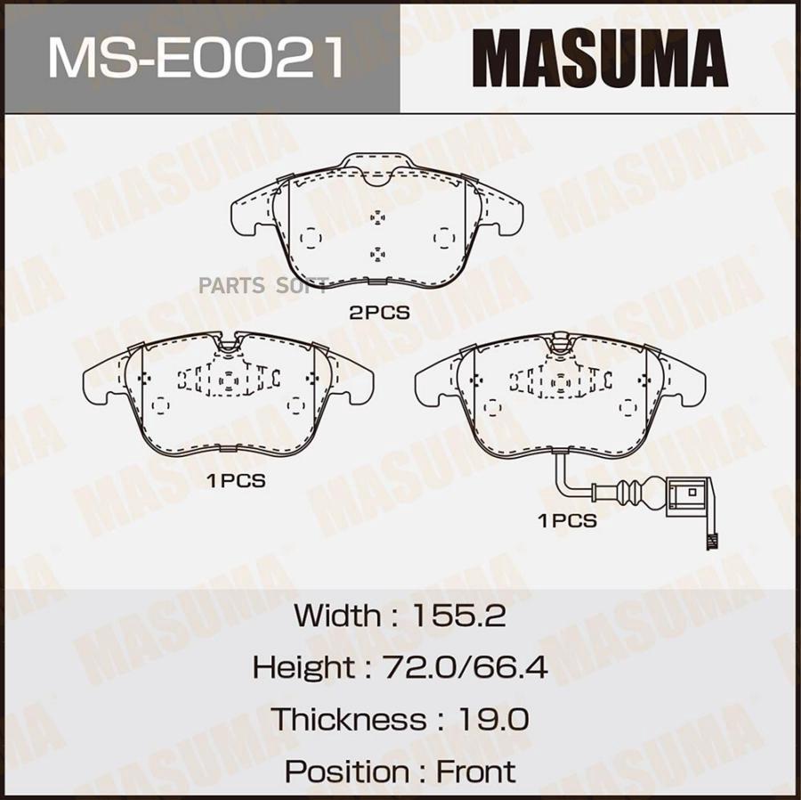 

Тормозные колодки MASUMA дисковые MSE0021