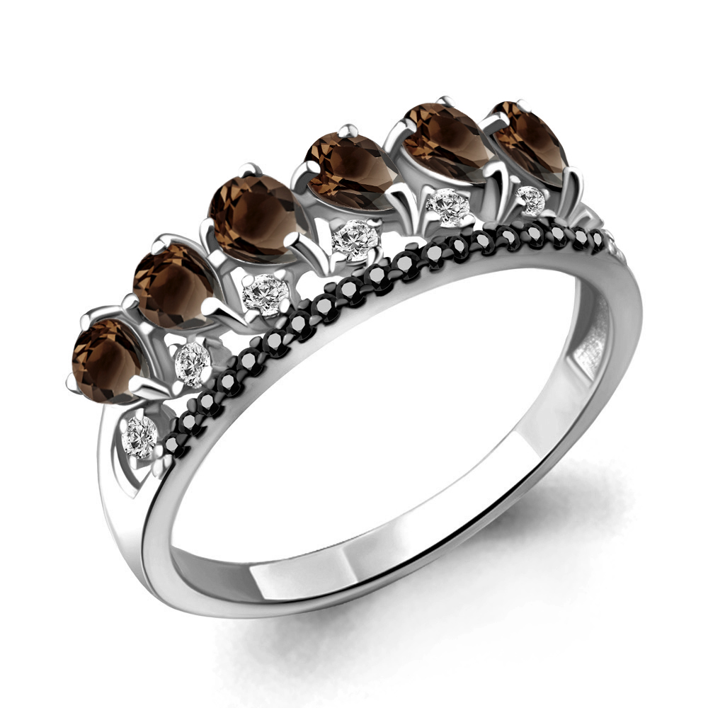 

Кольцо из серебра с кварцем/фианитом/нанокристаллом р., Aquamarine 6574601Ч, 6574601Ч_925_р