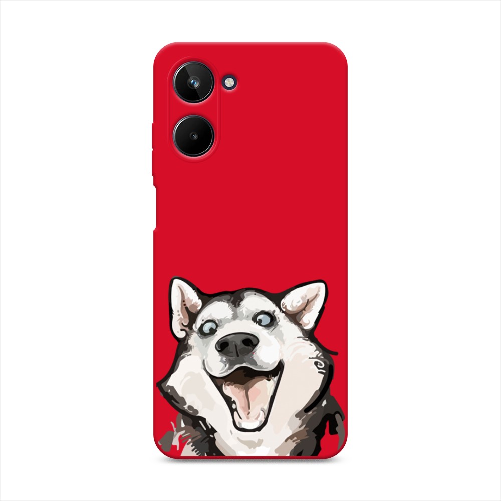 

Чехол Awog на Realme 10 4G "Радостный хаски", Белый;голубой;черный, 2512153-1