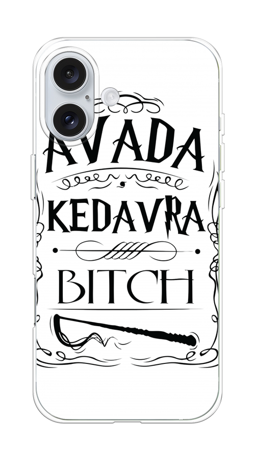 

Чехол на Apple iPhone 16 Plus "Avada kedavra bitch", Белый;серый;черный, 16150-1