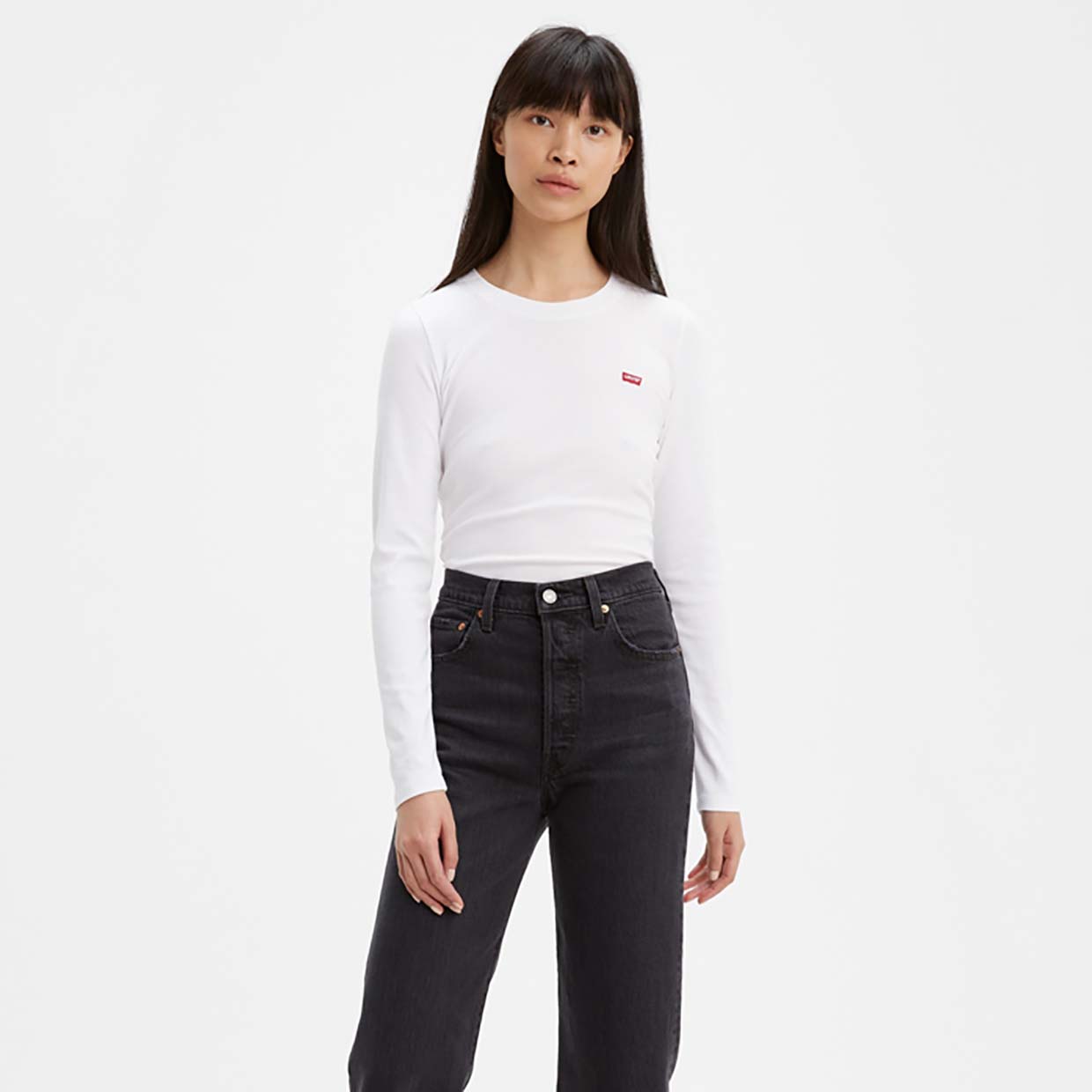 фото Лонгслив женский levi's 69555-0000 белый 2xs