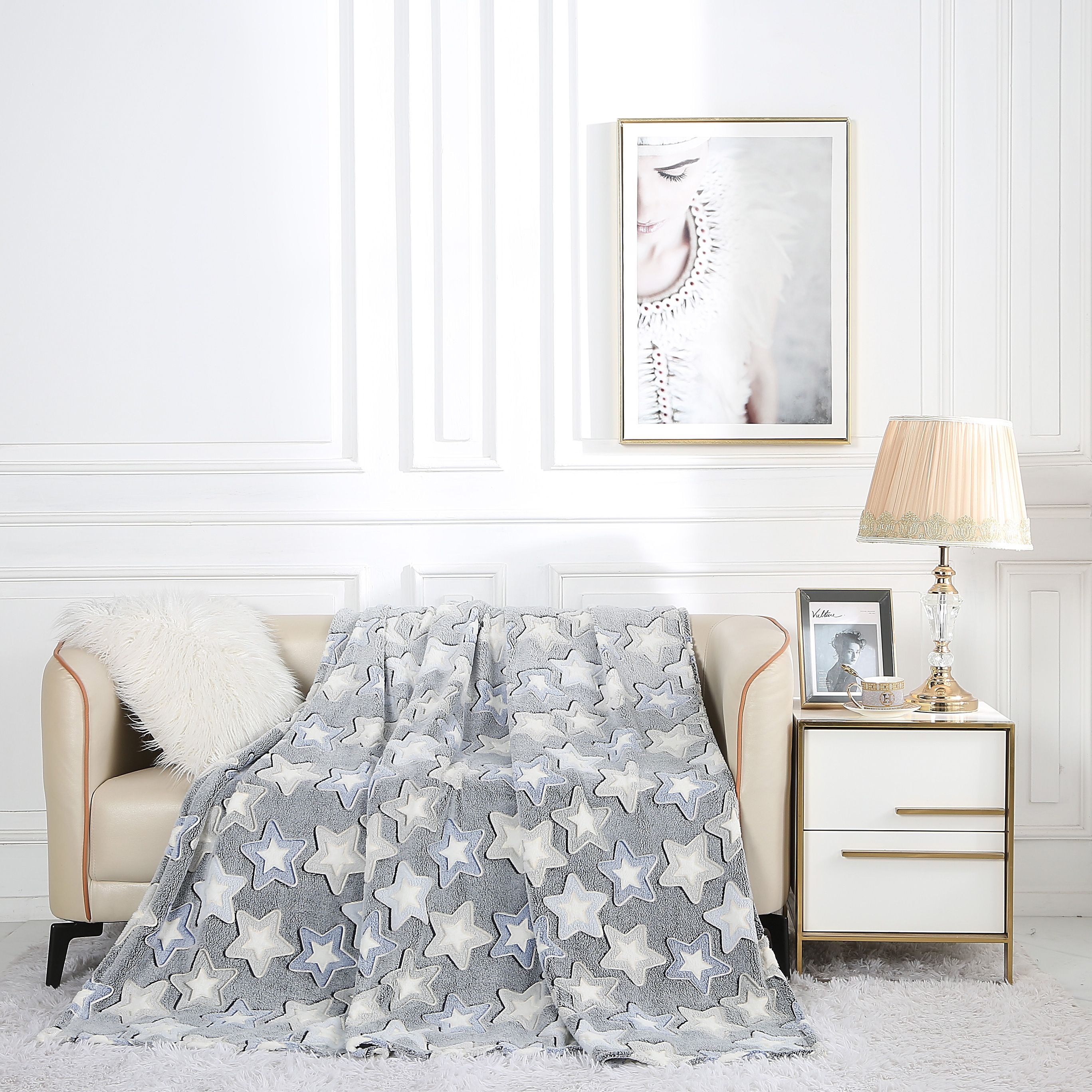 

Плед Cleo Home Bamboo Neon Collection 1.5 спальный 150х200 светящийся в темноте велсофт, Bamboo Neon Collection