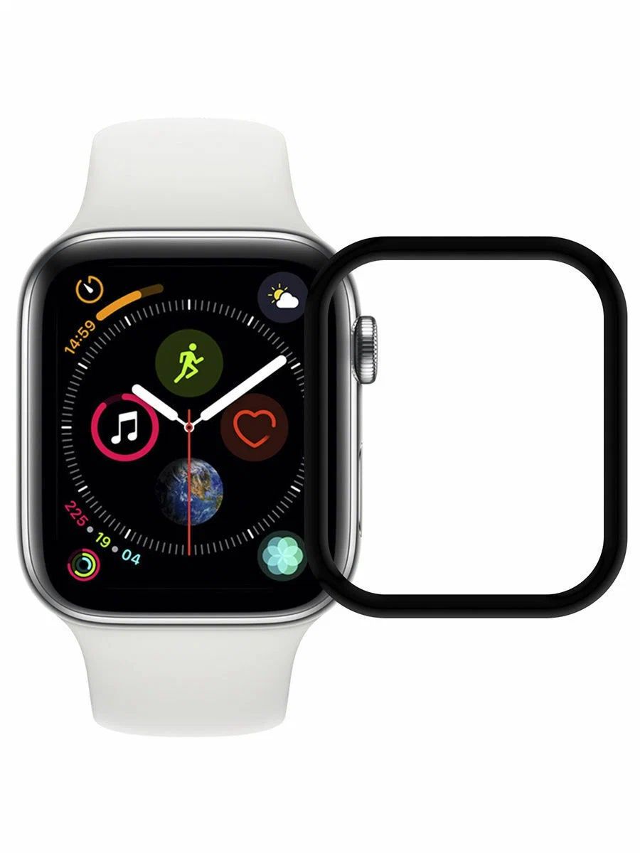 

Защитное стекло 3D для Apple Watch Full Glue 44 мм, черный, 3 шт