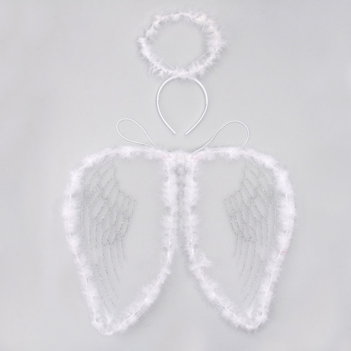 Карнавальный набор Ангел, 2 предмета: нимб, крылья, цвет белый, 3-5 лет