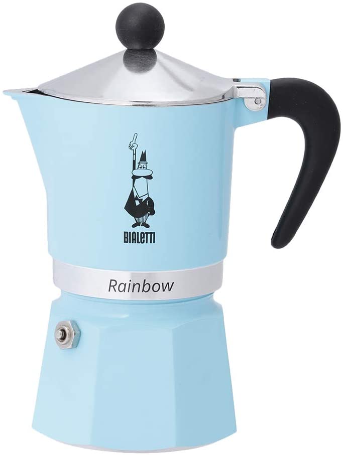 фото Гейзерная кофеварка bialetti rainbow (6 чашек) 5042 голубая nobrand