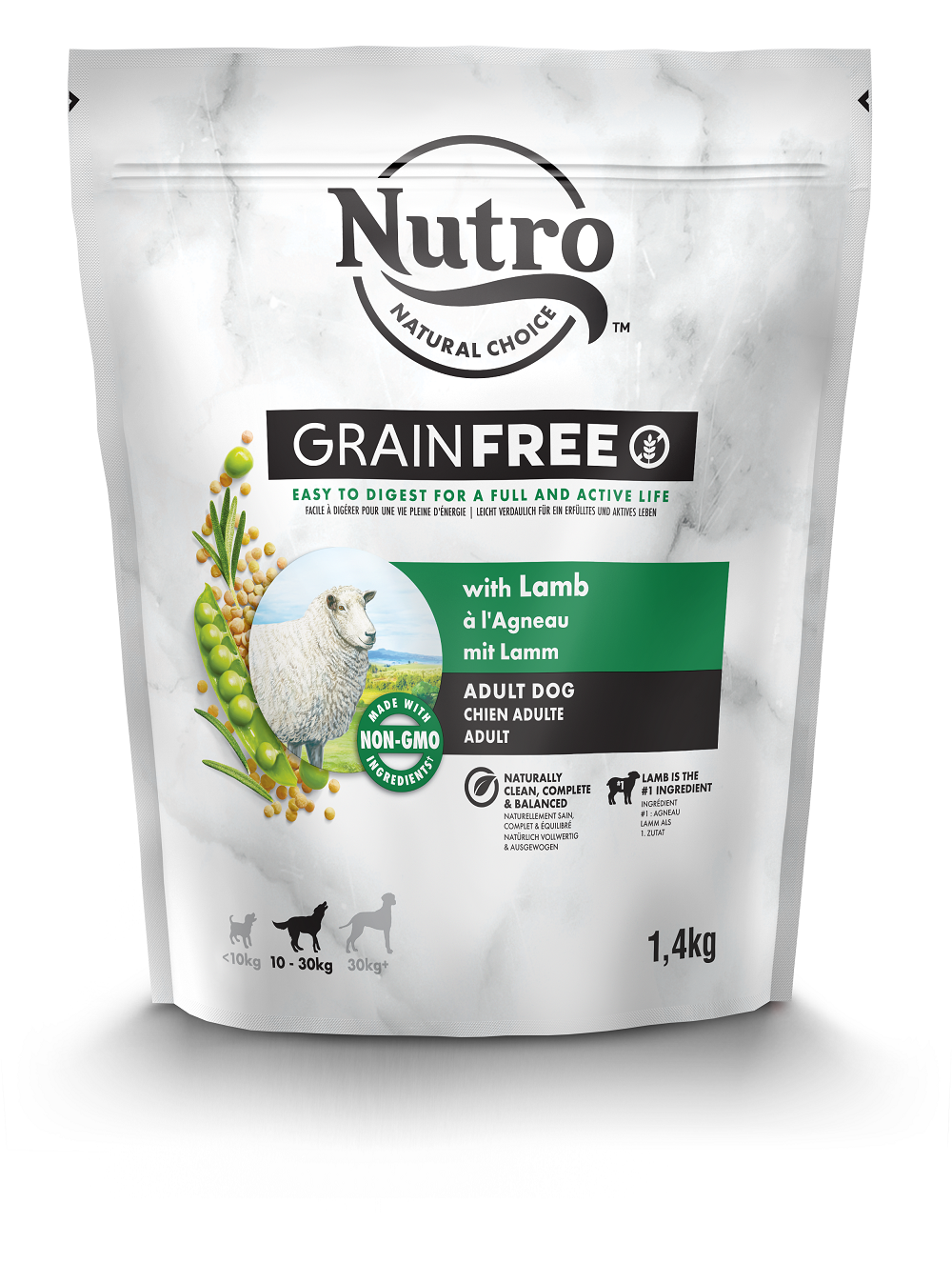 фото Сухой корм для собак nutro grain free, для средних пород, ягненок, розмарин, 1.4кг
