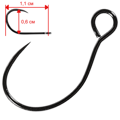 

Одинарные крючки Owner Curve Shank №12, с колечком, загнутое острие, без бородки, Черный, Owner S-55blm 51611 №12 (11шт.)