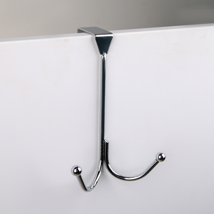 

Вешалка на дверь «Лайт», 2 крючка, 11x4,5x16 см, цвет хром, Вешалки "Лайт"