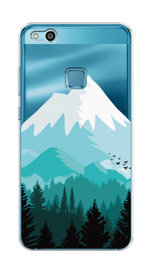 

Чехол на Huawei P10 Lite "Синяя снежная гора", Белый;голубой, 61350-2