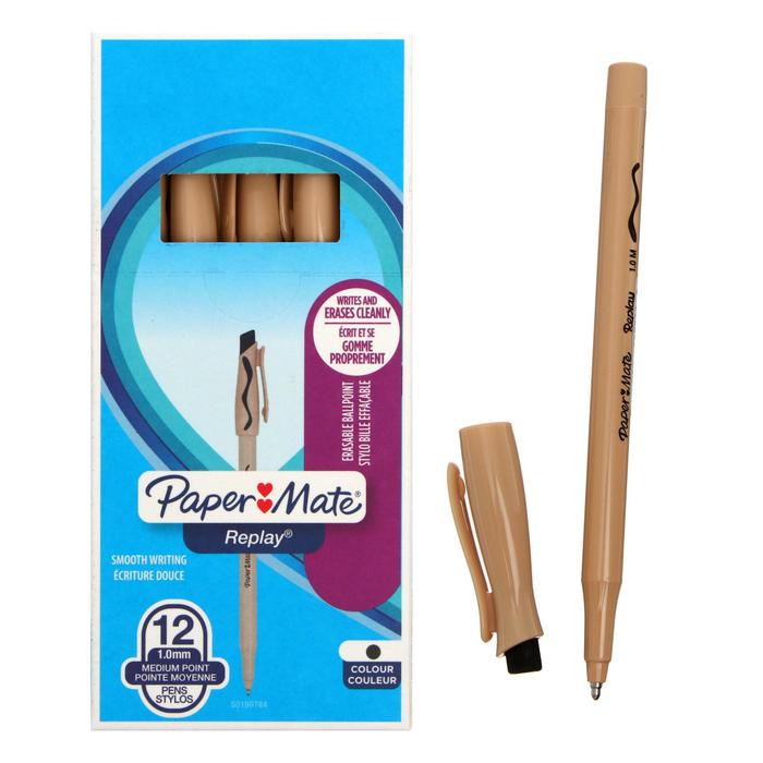 

Ручка со стираемыми чернилами шариковая Paper Mate Replay, толщина письма 1.0 мм, стержень