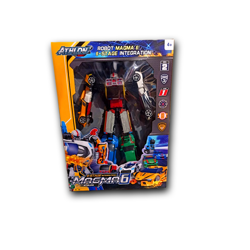 Робот-трансформер из машин со светящимися элементами