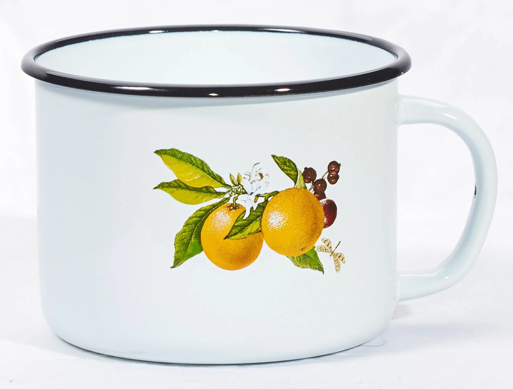 Кружка 1л Лысьвенская эмаль С-0107/4 Фруктовая фантазия белый