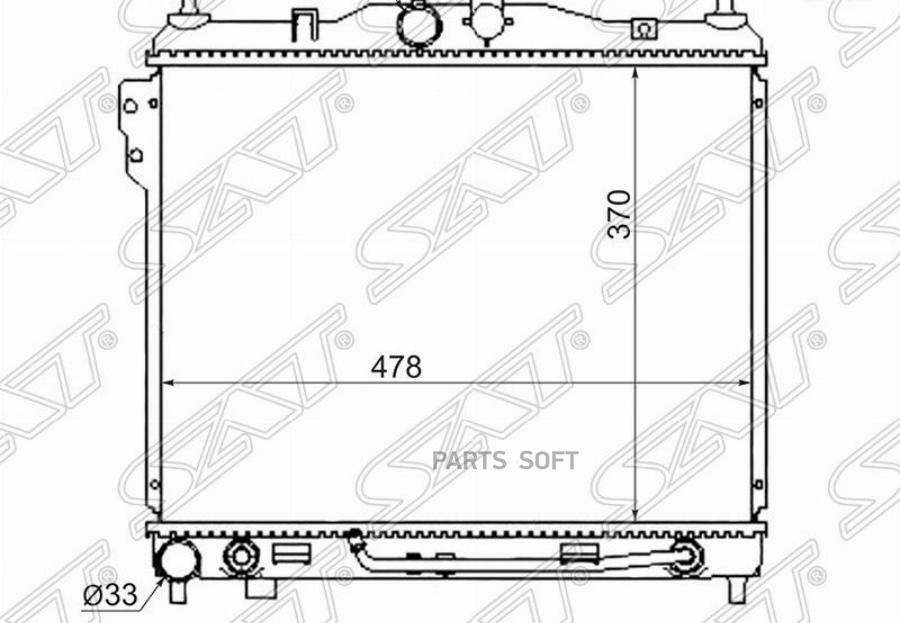 

SAT HY0008 Радиатор HYUNDAI GETZ 1.3/1.4/1.6 02- 1шт