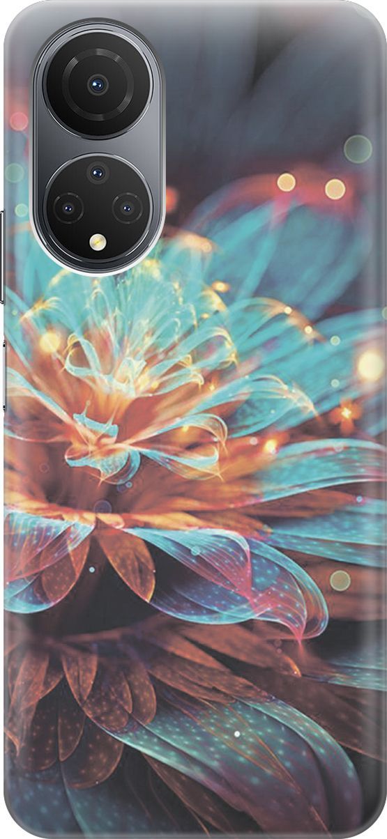 

Силиконовый чехол на Honor X7 "Магический цветок", Голубой;красный, 158549