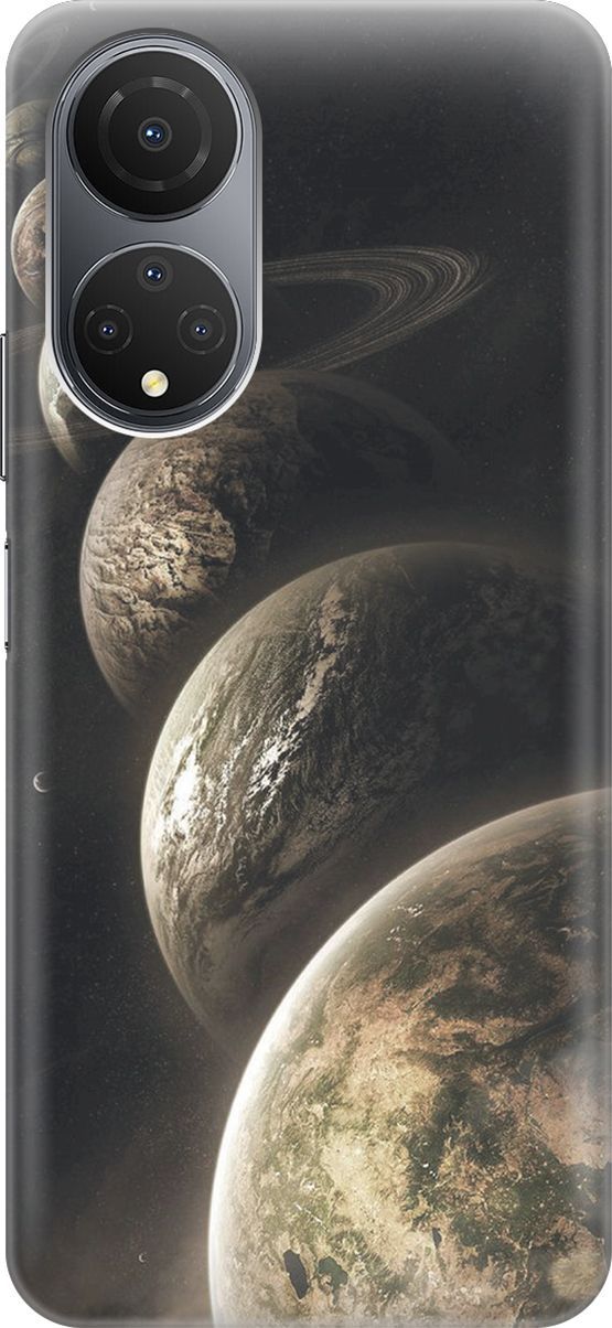 

Силиконовый чехол на Honor X7 "Парад планет", Бежевый;серый, 158552