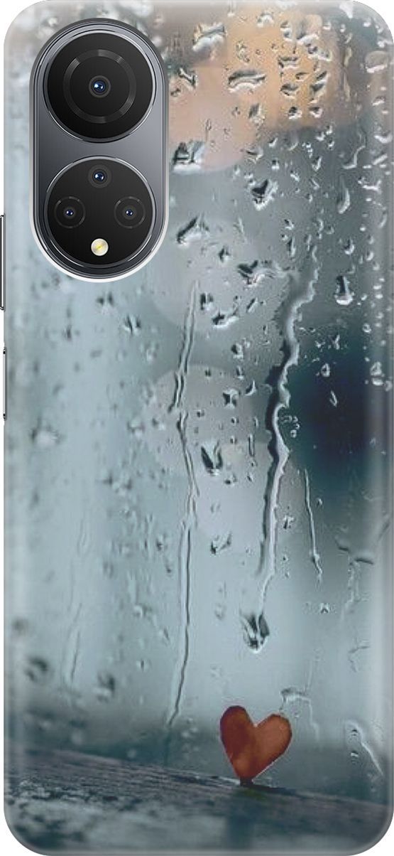 

Силиконовый чехол на Honor X7 "Сердечко на фоне дождя", Зеленый;красный, 158541