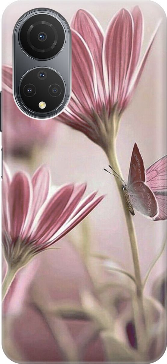 

Силиконовый чехол на Honor X7 "Бабочка на розовом цветке", Бежевый;розовый, 158549