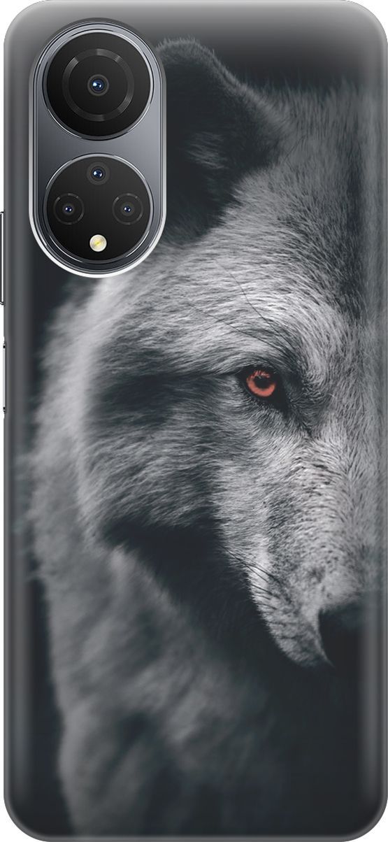

Силиконовый чехол на Honor X7 "Красноглазый волк", Красный;серый, 158547