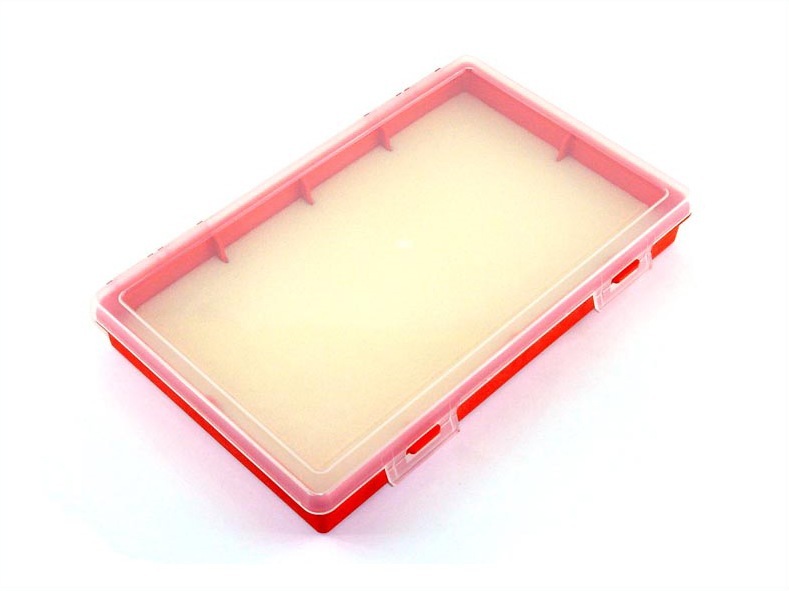Коробка для приманок PlBOX 2801 (без ячеек, изолон 8 мм) 280 х 185 х 40 мм, цв. Красный