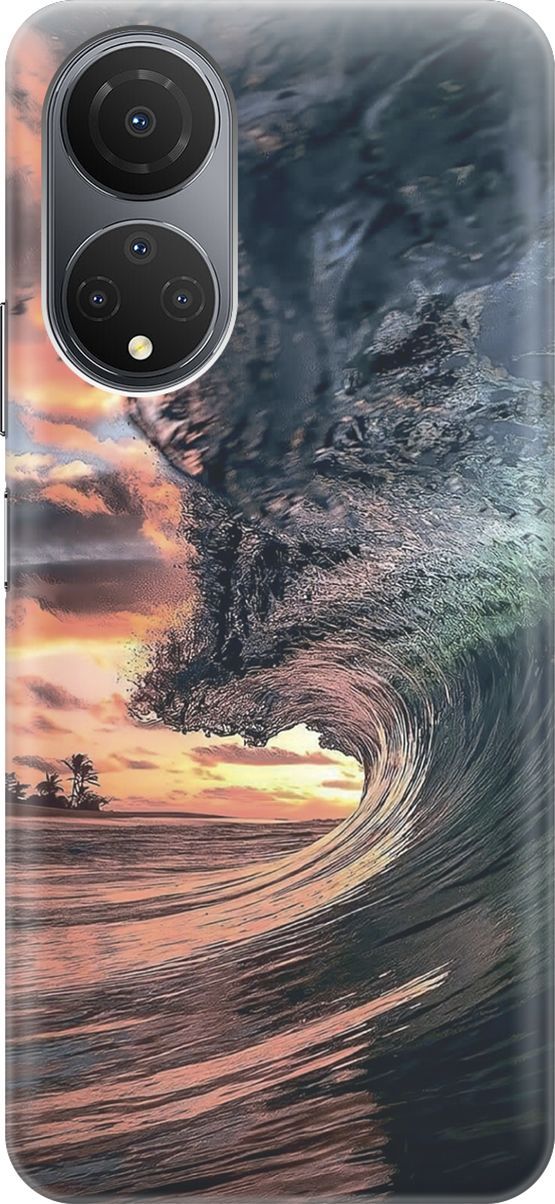 

Силиконовый чехол на Honor X7 "Волна на закате", Оранжевый;синий, 158552