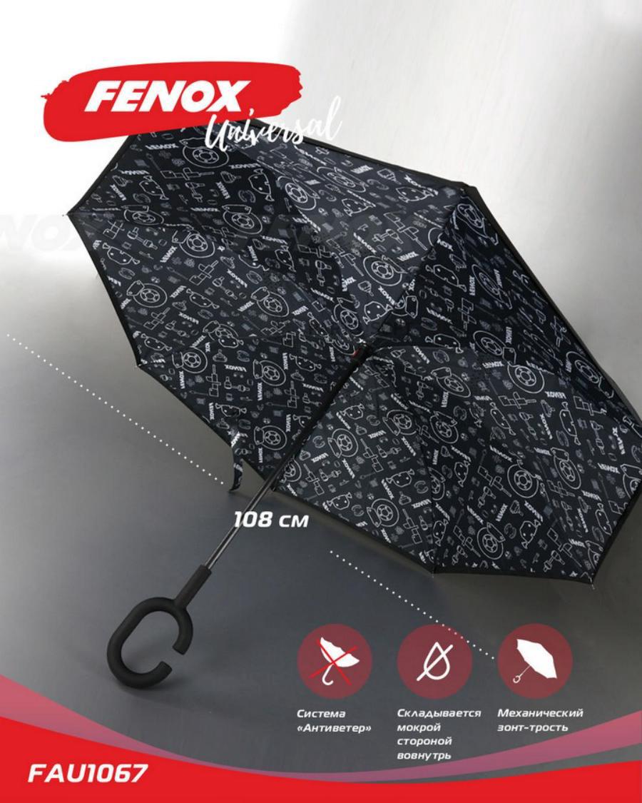 Зонт унисекс FENOX fau1067 черный Китай