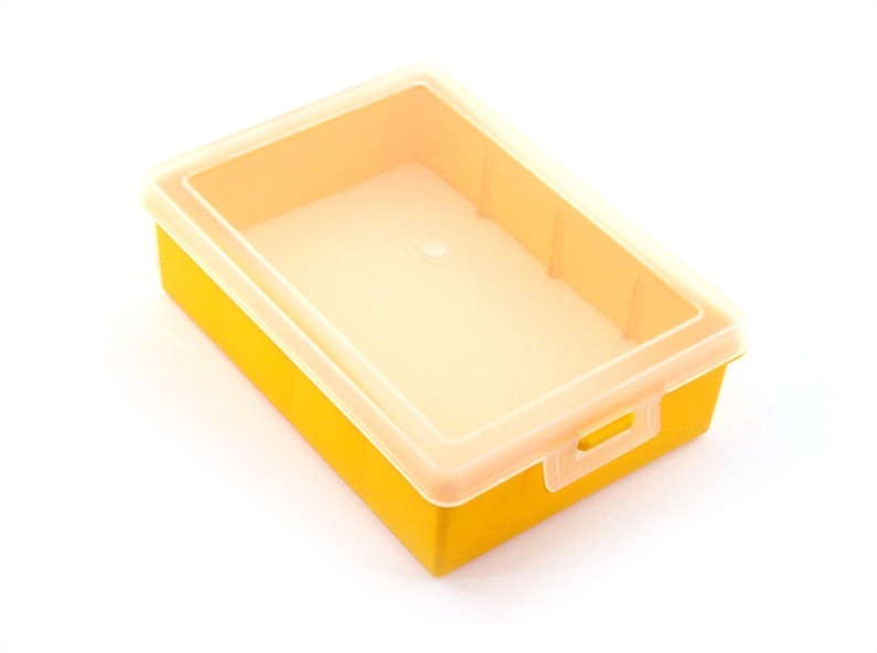 Коробка для приманок PlBOX 1801 (без ячеек, изолон 8 мм) 125 х 175 х 50 мм, цв. Жёлтый