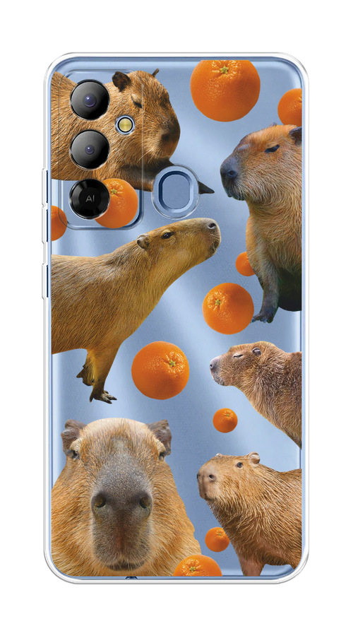 

Чехол на Tecno Pop 6 Go "Капибара и апельсины", Бежевый;оранжевый, 302950-1