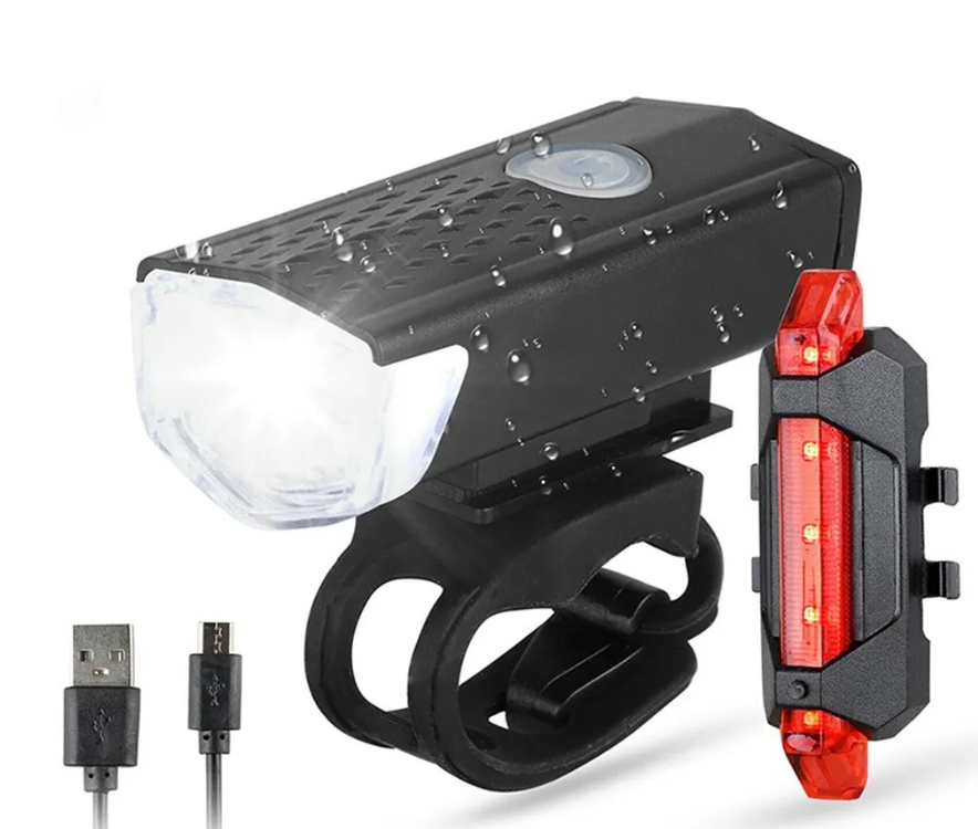 Комплект велосипедных фонарей ForAll передний+задний usb