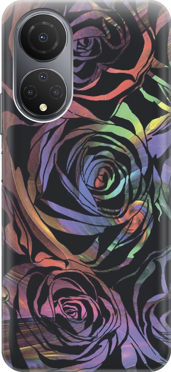 

Силиконовый чехол на Honor X7 "Мрачные розы", Фиолетовый;черный, 158544