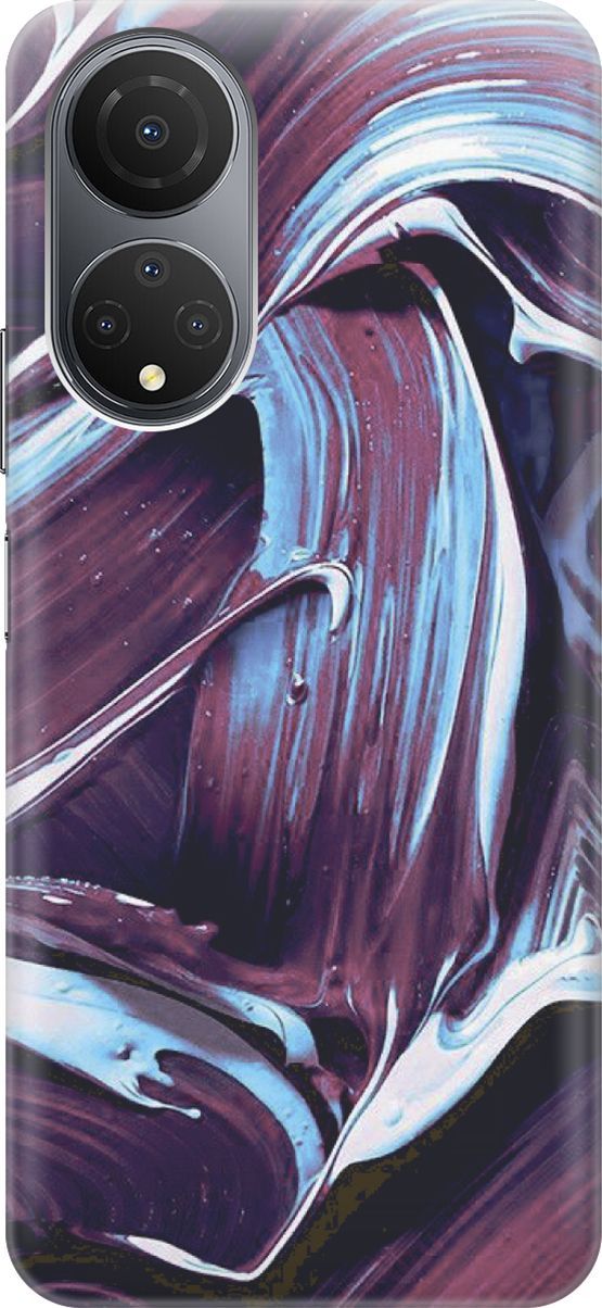 

Силиконовый чехол на Honor X7 "Фиолетовые мазки", Голубой;фиолетовый, 158544