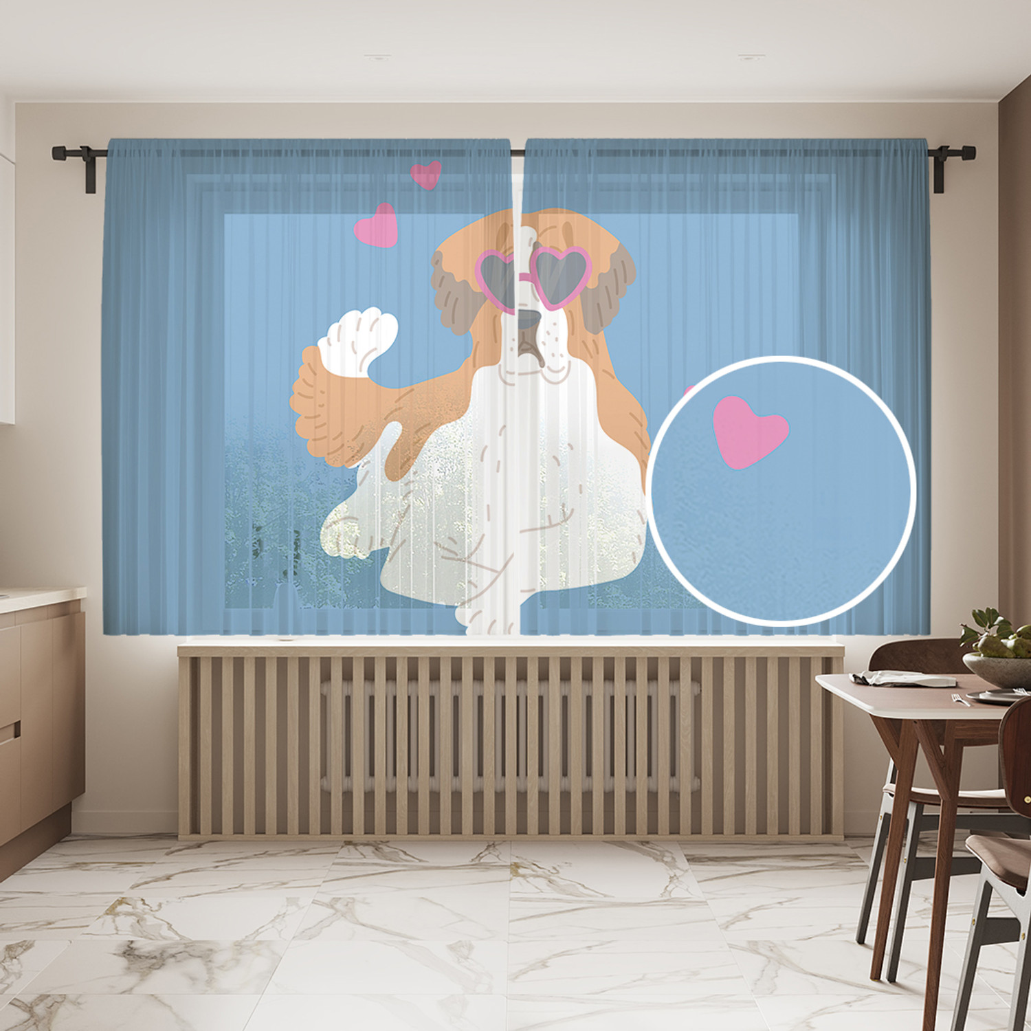 

Тюль для кухни и спальни JoyArty "Деловой пес" 145х180см 2 полотна, Деловой пес