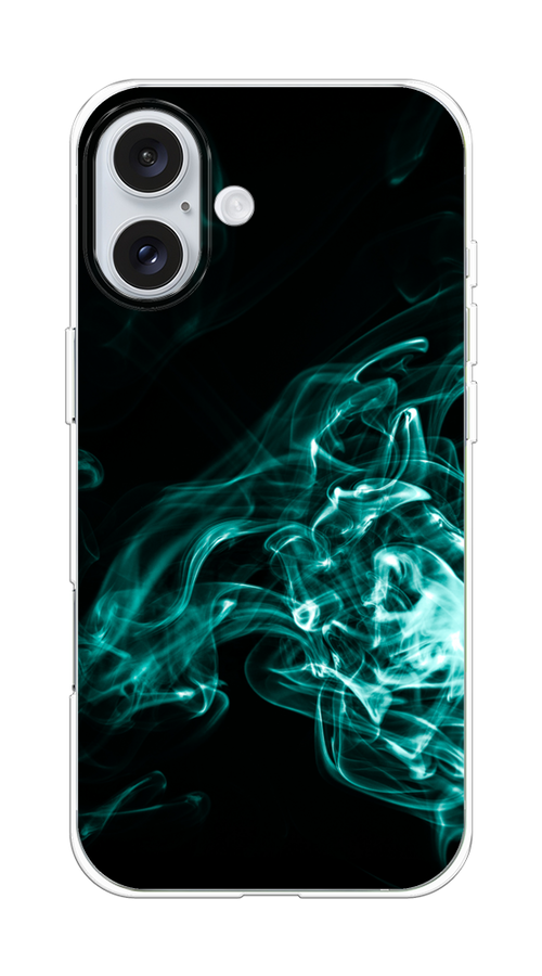 

Чехол на Apple iPhone 16 Plus "Дым", Бирюзовый;черный;голубой, 16150-1