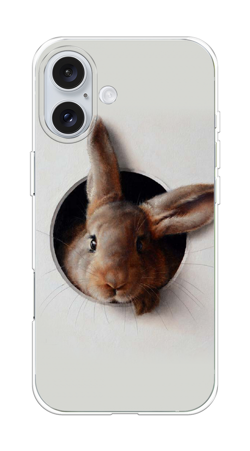 

Чехол на Apple iPhone 16 Plus "Любопытный кролик", Серый;коричневый, 16150-1