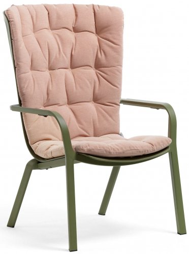 Лаунж-кресло пластиковое с подушкой ReeHouse Folio Агава, Розовый