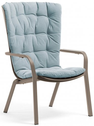 

Лаунж-кресло пластиковое с подушкой ReeHouse Folio Тортора, Голубой, Folio