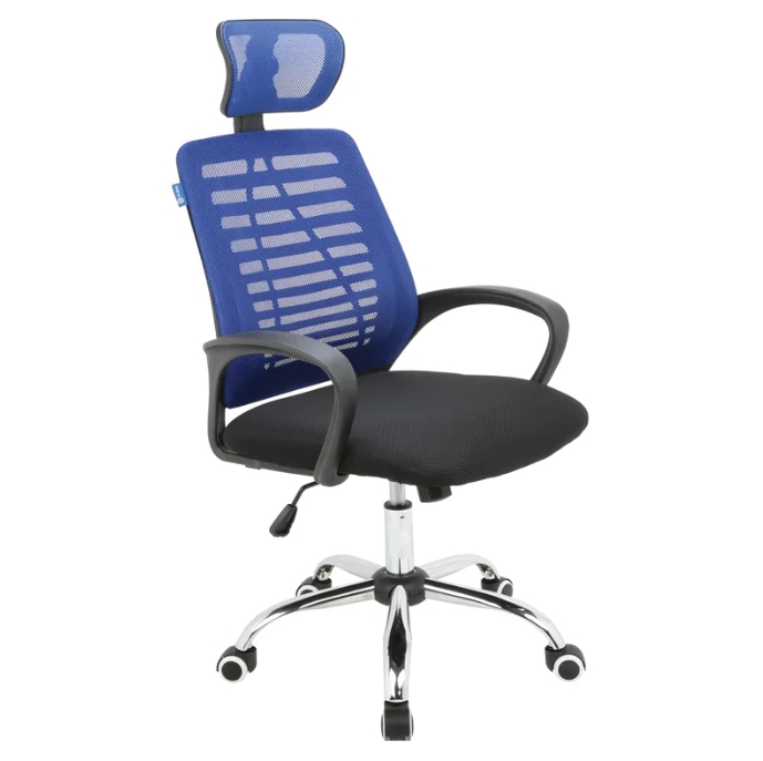 Офисное кресло Alsav кресла AL 777 Ткань черная/Сетка синяя