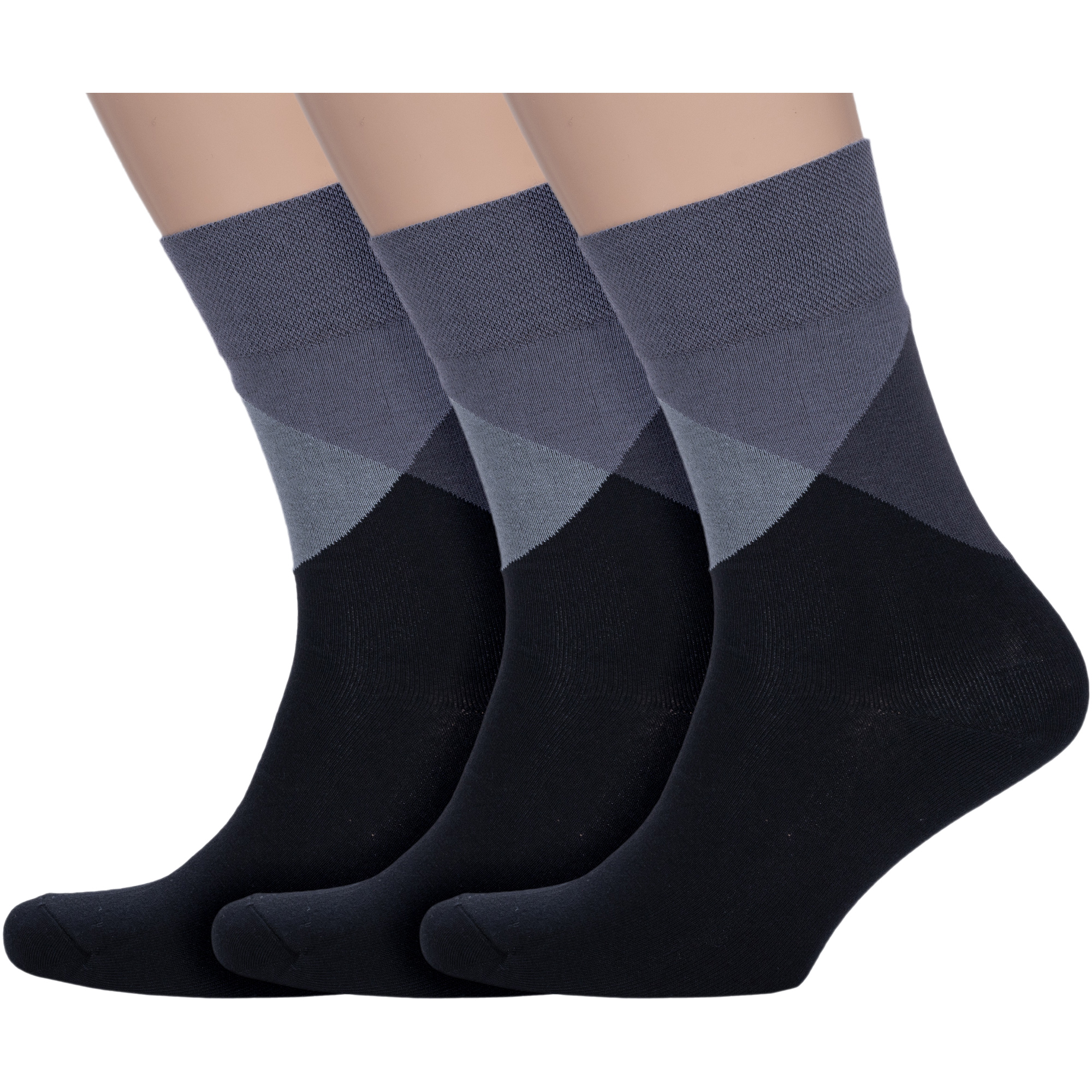 Комплект носков мужских АКОС 3-CM41105 черных 25-27