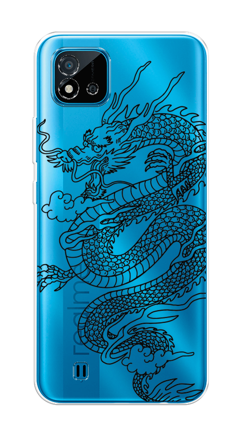 

Чехол на Oppo Realme C20 "Большой китайский дракон", Черный;серый, 254850-1