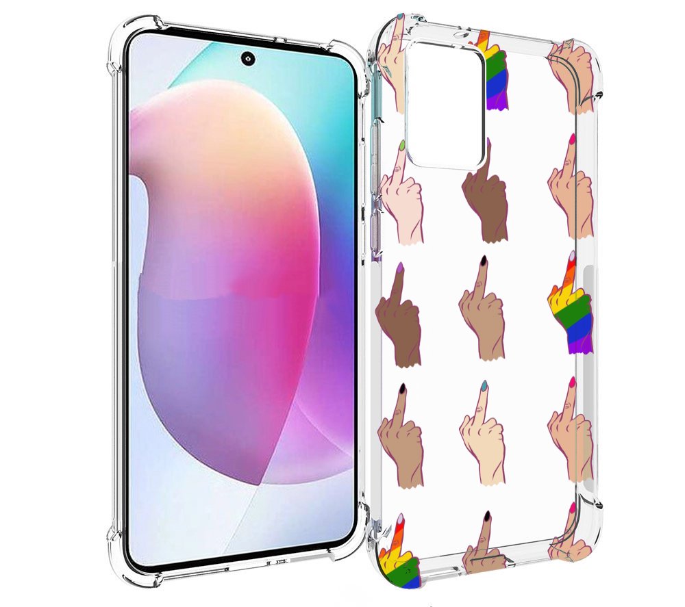 

Чехол MyPads разноцветные-руки для Motorola Edge 30 Neo, Прозрачный, Tocco