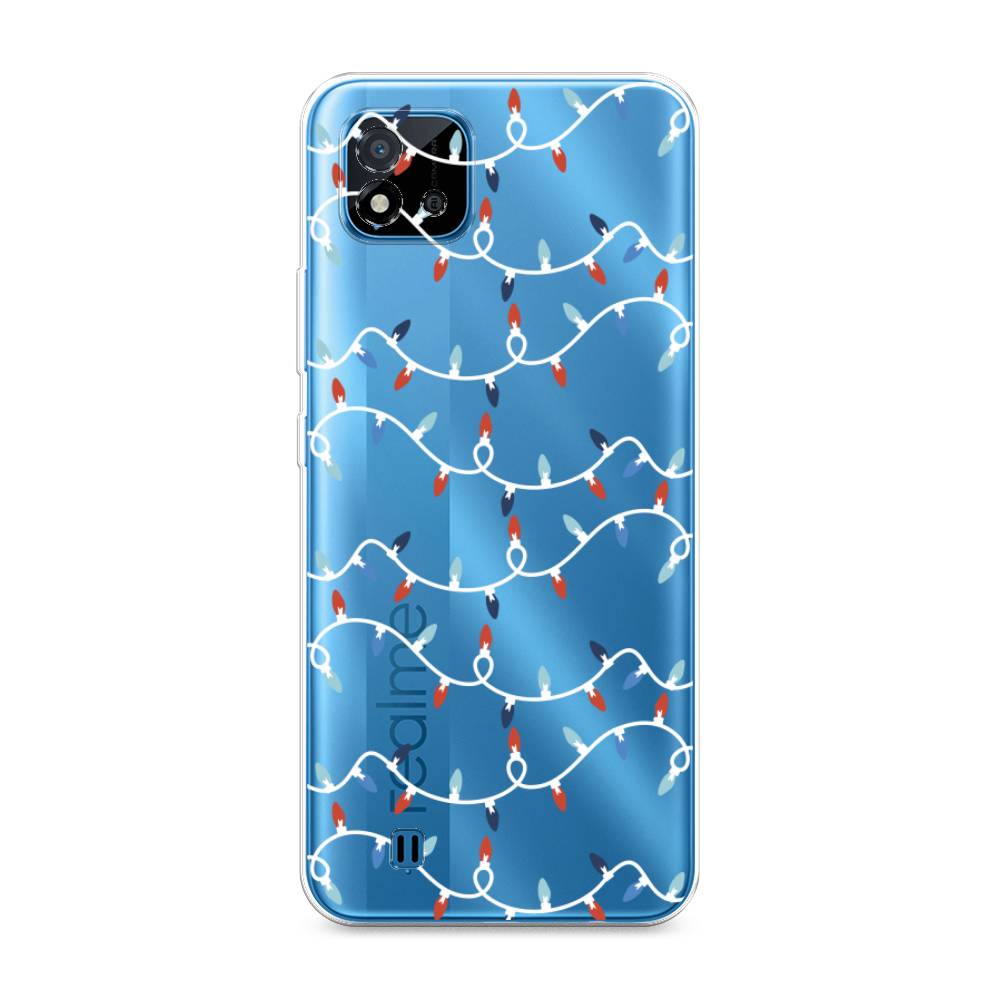 

Чехол на Oppo Realme C20 "Разноцветная гирлянда", Белый;красный;синий, 254850-5