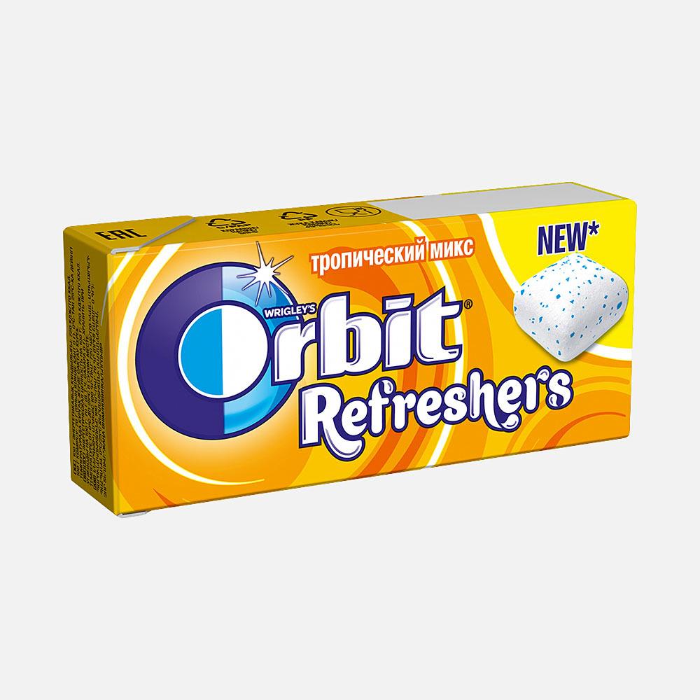 Жевательная резинка Orbit Refreshers тропический вкус 16 г 75₽