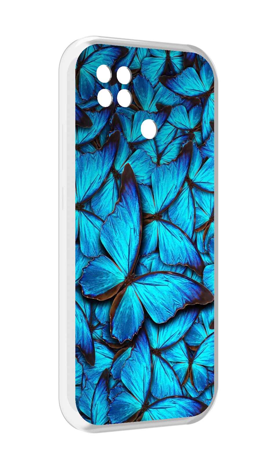 

Чехол MyPads бирюзовые бабочки для Xiaomi Poco C40, Прозрачный, Tocco