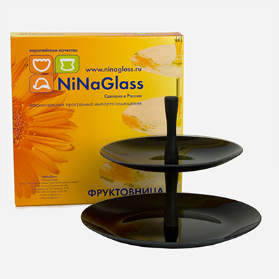 Фруктовница NiNaGlass 85-125-20/26 см. Палитра 2-х ярусная круглая