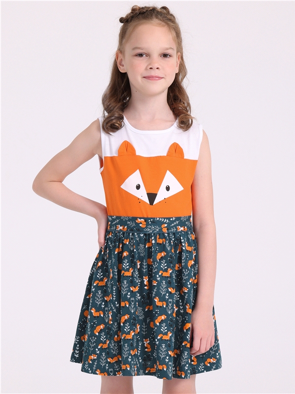 Платье детское Апрель 1ДПБ4058001н, оранжевый, 128
